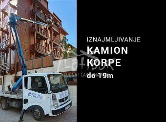 Iznajmljivanje kamion korpe za rad na visini do 19m